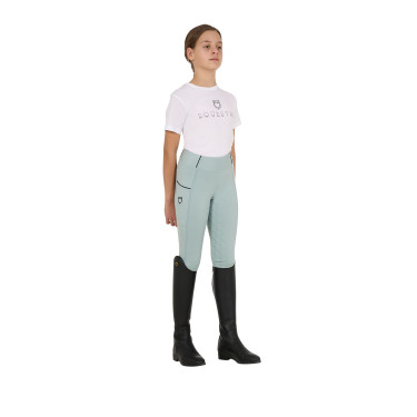 Legging fille cintré avec grip et logo Equestro Legging fille cintré avec grip et logo Equestro