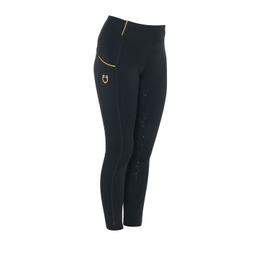 Legging fille cintré avec grip et logo Equestro Legging fille cintré avec grip et logo Equestro