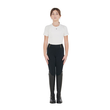Legging fille cintré avec grip et logo Equestro Legging fille cintré avec grip et logo Equestro