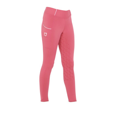 Legging fille cintré avec grip et logo Equestro Legging fille cintré avec grip et logo Equestro