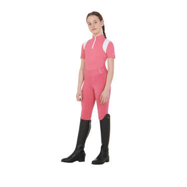 Legging fille cintré avec grip et logo Equestro Legging fille cintré avec grip et logo Equestro