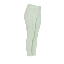 Legging fille cintré avec grip et logo Equestro Vert clair