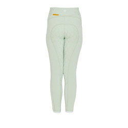 Legging fille cintré avec grip et logo Equestro Vert clair