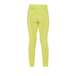 Legging fille cintré avec grip et logo Equestro Citron Jaune