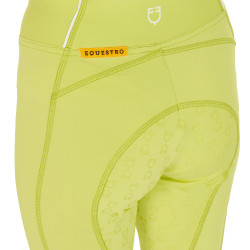 Legging fille cintré avec grip et logo Equestro Citron Jaune
