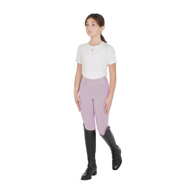 Legging fille cintré avec grip et logo Equestro Legging fille cintré avec grip et logo Equestro