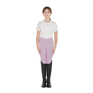 Legging fille cintré avec grip et logo Equestro Legging fille cintré avec grip et logo Equestro
