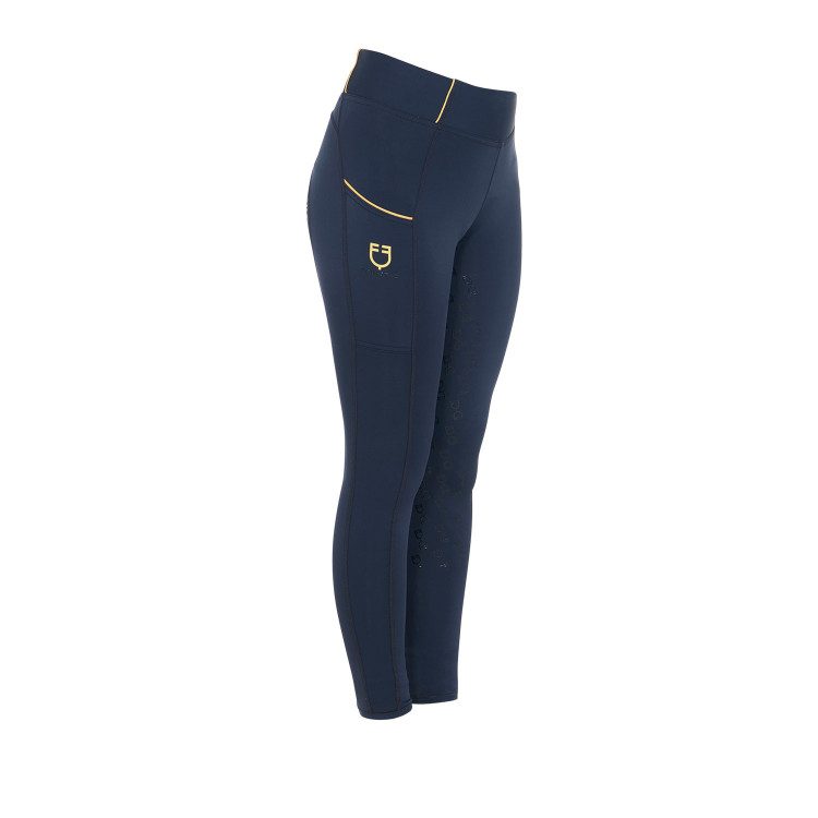Legging fille cintré avec grip et logo Equestro Legging fille cintré avec grip et logo Equestro