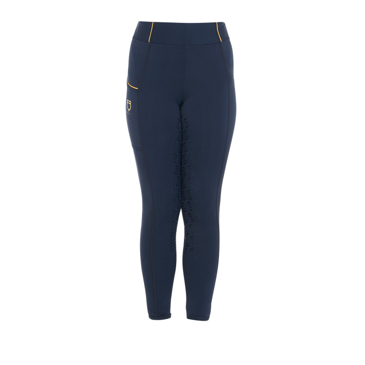 Legging fille cintré avec grip et logo Equestro Legging fille cintré avec grip et logo Equestro