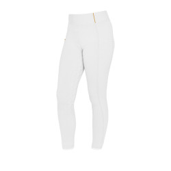 Legging fille cintré avec grip et logo Equestro Blanc