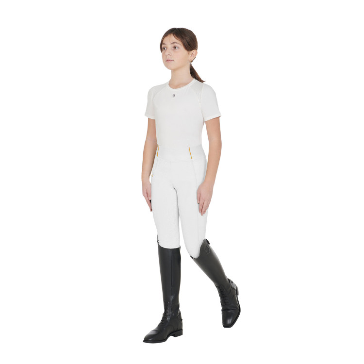 Legging fille cintré avec grip et logo Equestro Legging fille cintré avec grip et logo Equestro