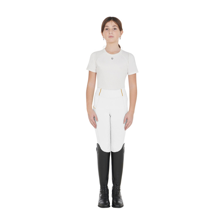 Legging fille cintré avec grip et logo Equestro Legging fille cintré avec grip et logo Equestro