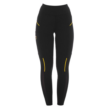 Legging ajusté femme avec inserts en micro-mesh Equestro Noir