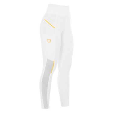 Legging ajusté femme avec inserts en micro-mesh Equestro Blanc