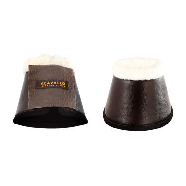 Cloches en cuir écologique mouton avec fermeture velcro Acavallo Marron