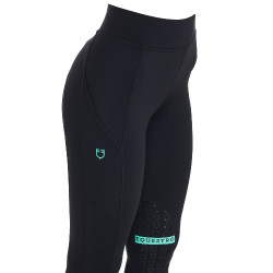 Legging ajustés en tissu technique stretch femme Kao Light Equestro Noir / émeraude