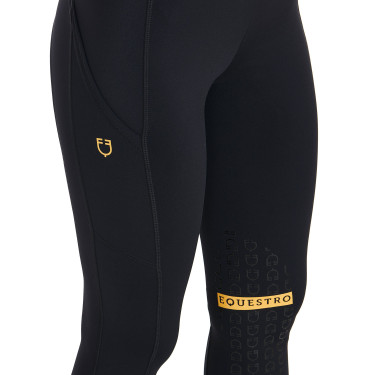 Legging ajustés en tissu technique stretch femme Kao Light Equestro Noir / jaune