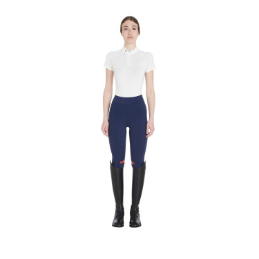 Legging ajustés en tissu technique stretch femme Kao Light Equestro Marine / rouge Bleu