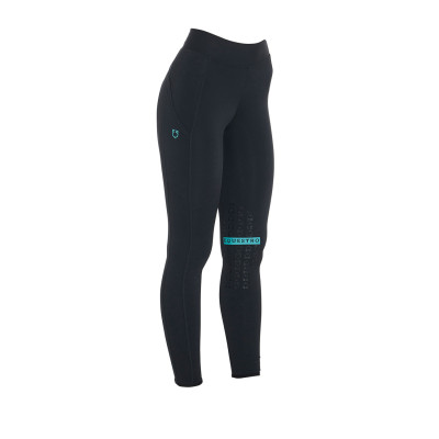 Legging ajustés en tissu technique stretch femme Kao Equestro Noir / émeraude