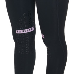 Legging ajustés en tissu technique stretch femme Kao Equestro Noir / lilas Legging ajustés en tissu technique stretch femme Kao Equestro Noir / lilas