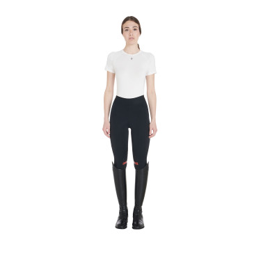 Legging ajustés en tissu technique stretch femme Kao Equestro Noir / rouge