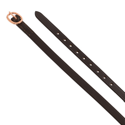 Lanières pour éperons en cuir avec boucle en or rose Equestro Marron