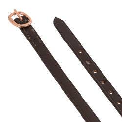 Lanières pour éperons en cuir avec boucle en or rose Equestro Marron Lanières pour éperons en cuir avec boucle en or rose Equestro Marron