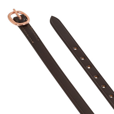 Lanières pour éperons en cuir avec boucle en or rose Equestro Lanières pour éperons en cuir avec boucle en or rose Equestro