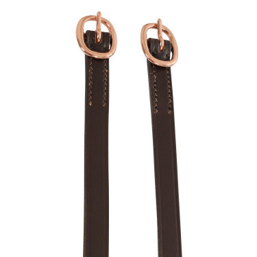 Lanières pour éperons en cuir avec boucle en or rose Equestro Lanières pour éperons en cuir avec boucle en or rose Equestro
