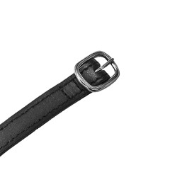 Lanières pour éperons en cuir avec boucle argentée Equestro Noir