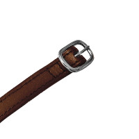 Lanières pour éperons en cuir avec boucle argentée Equestro Marron foncé