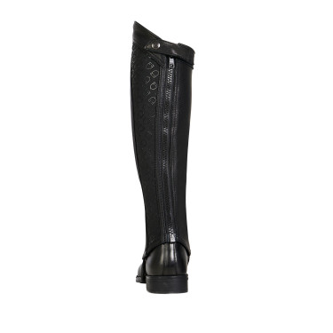 Mini-chaps en cuir unisex avec bande élastique et logos Vespucci Equestro Mini-chaps en cuir unisex avec bande élastique et logos Vespucci Equestro