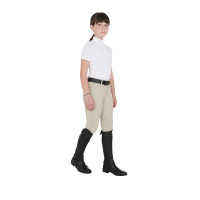 Mini-chaps en cuir souple enfant avec bande élastique Equestro Noir Mini-chaps en cuir souple enfant avec bande élastique Equestro Noir