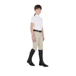 Mini-chaps en cuir souple enfant avec bande élastique Equestro Noir