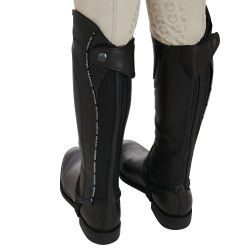 Mini-chaps en cuir souple enfant avec bande élastique Equestro Noir