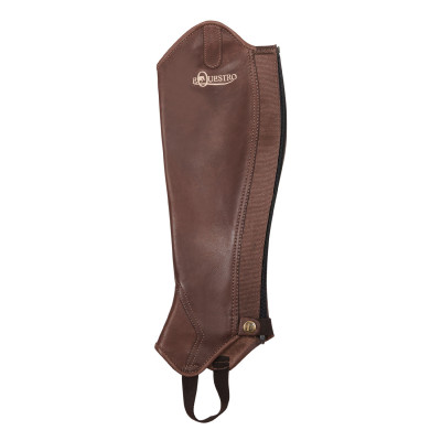 Mini-chaps en cuir souple avec fermeture éclair arrière Dunster Equestro Marron