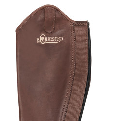 Mini-chaps en cuir souple avec fermeture éclair arrière Dunster Equestro Marron