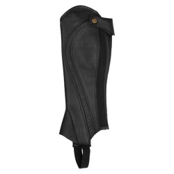 Mini-chaps en cuir perforé unisex pour un confort maximal Salisbury Equestro Noir