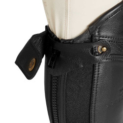 Mini-chaps en cuir perforé unisex pour un confort maximal Salisbury Equestro Noir