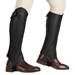 Mini-chaps en cuir perforé unisex pour un confort maximal Salisbury Equestro Noir