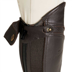 Mini-chaps en cuir perforé unisex pour un confort maximal Salisbury Equestro Marron Mini-chaps en cuir perforé unisex pour un confort maximal Salisbury Equestro Marron