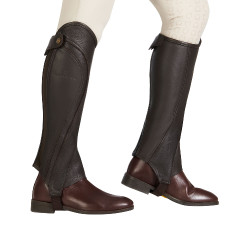 Mini-chaps en cuir perforé unisex pour un confort maximal Salisbury Equestro Marron Mini-chaps en cuir perforé unisex pour un confort maximal Salisbury Equestro Marron