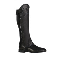 Mini-chaps en cuir avec profil contrasté Equestro Noir Mini-chaps en cuir avec profil contrasté Equestro Noir
