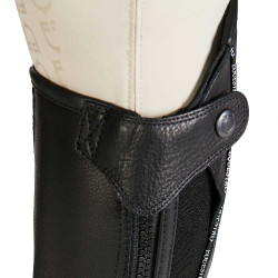 Mini-chaps en cuir avec profil contrasté Equestro Noir Mini-chaps en cuir avec profil contrasté Equestro Noir