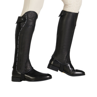 Mini-chaps en cuir avec profil contrasté Equestro Mini-chaps en cuir avec profil contrasté Equestro