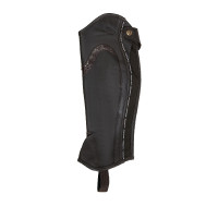 Mini-chaps en cuir avec profil contrasté Equestro Marron