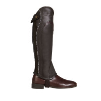 Mini-chaps en cuir avec profil contrasté Equestro Marron