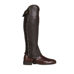 Mini-chaps en cuir avec profil contrasté Equestro Marron