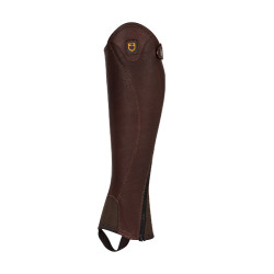 Mini-chaps unisex en cuir souple avec fermeture éclair latérale Magellano Equestro Marron
