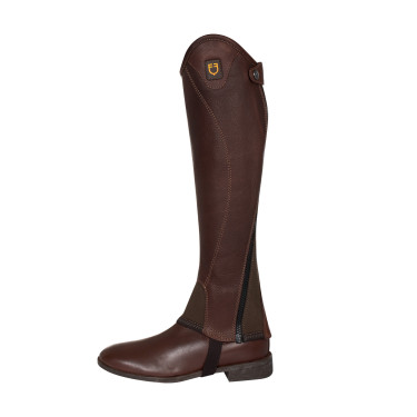 Mini-chaps unisex en cuir souple avec fermeture éclair latérale Magellano Equestro Marron